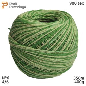 Barbante multicor abacate nº6 (4/6) 400g com 350m têxtil Piratininga