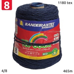 Barbante Bandeirantes marinho nº8 (4/8) com 465m tex 1180