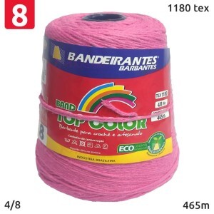 Barbante Bandeirantes rosa nº8 (4/8) com 465m tex 1180