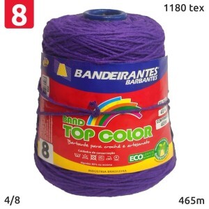 Barbante Bandeirantes roxo nº8 (4/8) com 465m tex 1180