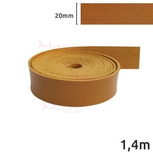 Tira de couro sintético 20mm amarela com 1,4m