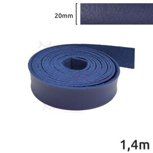 Tira de couro sintético 20mm azul royal com 1,4m