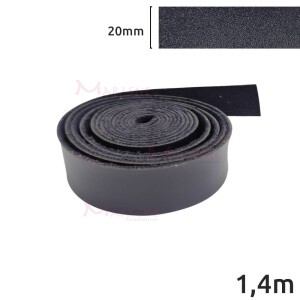 Tira de couro sintético 20mm azul marinho com 1,4m