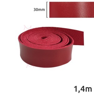 Tira de couro sintético 30mm vermelha com 1,4m