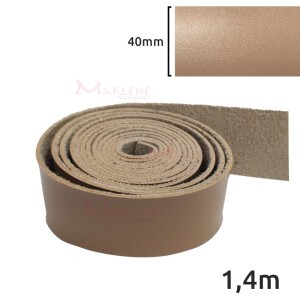Tira de couro sintético 40mm bege com 1,4m