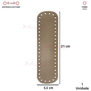 Fundo para bolsa de crochê 5,5X21cm retangular em couro sintético