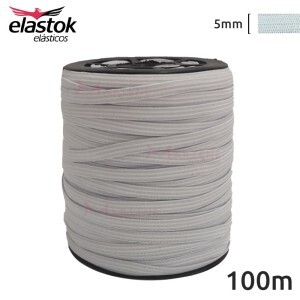 Elástico comum 5mm branco com 100m Elastok