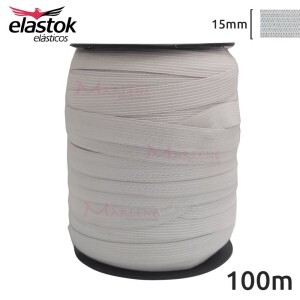 Elástico comum 15mm branco com 100m Elastok