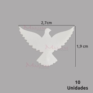 Aplique acrílico pombinho com 10 unidades 5382