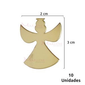 Aplique acrílico anjo com 10 unidades 2832