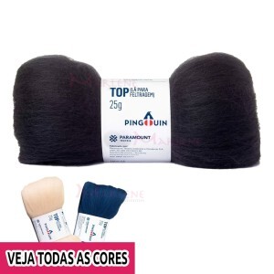 Lã top para feltragem Pingouin 25g tex.25000 com 200m