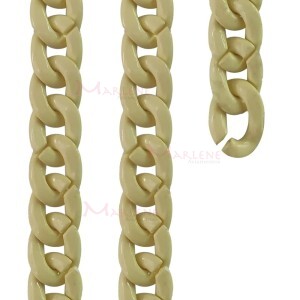 Corrente plástica elo 23X17mm canário 9650 com aproximidamente 80 elos no metro