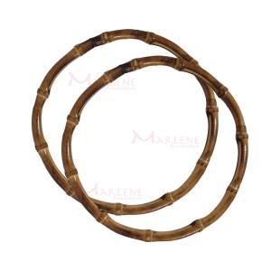 Alça bambu redonda para bolsa 17cm ZQ17 com 1 par