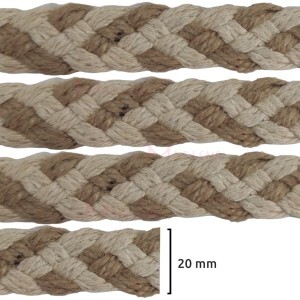 Cadarço de juta com algodão trançado de 20 mm MZD-2 por metro