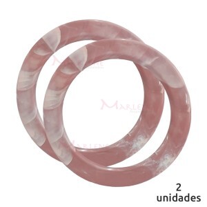 Alça redonda para bolsa de crochê e tricô rosa perolada mesclado 7710 com 1 par (Plástica)