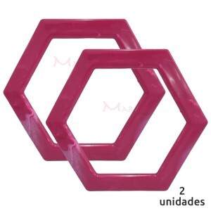 Alça para bolsa hexagonal cor pink mesclada 7708 com 1 par