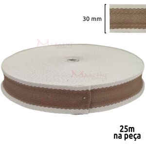 Fita chic 30mm para alça de bolsa com 25m em poliéster Bicolor
