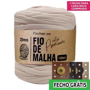 Fio de malha extra premium 25mm com 140m Fischer + fecho de corino grátis