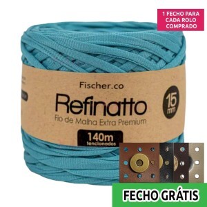 Fio de malha Refinatto extra premium 15mm com 140m Fischer + fecho de corino grátis