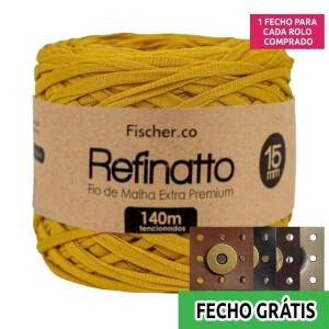 Fio de malha Refinatto extra premium 15mm com 140m Fischer + fecho de corino grátis
