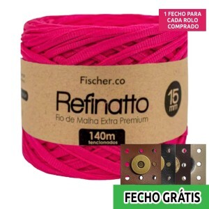Fio de malha Refinatto extra premium 15mm com 140m Fischer + fecho de corino grátis