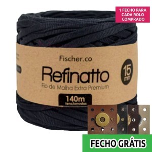 Fio de malha Refinatto extra premium 15mm com 140m Fischer + fecho de corino grátis