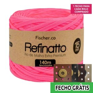 Fio de malha Refinatto extra premium 15mm com 140m Fischer + fecho de corino grátis