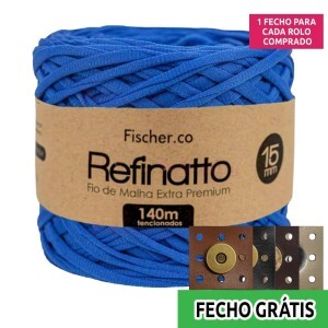 Fio de malha Refinatto extra premium 15mm com 140m Fischer + fecho de corino grátis