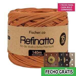 Fio de malha Refinatto extra premium 15mm com 140m Fischer + fecho de corino grátis