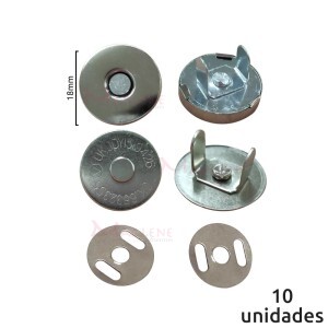 botão imantado 18mm comum níquel alto com 10 unidades