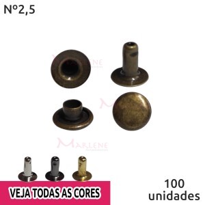 Rebite comum nº2,5 com 100 unidades baxmann