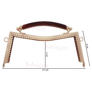 Armação fecho da vovó 21cm para bolsa com alça de resina LXTS280