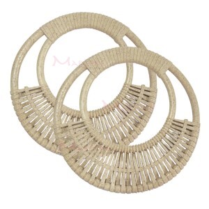 Alça redonda com trança resinada para bolsa de crochê e tricô palha 7786 com 1 par