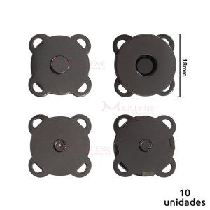  Botão imantado 18mm para costura grafite com 10 unidades