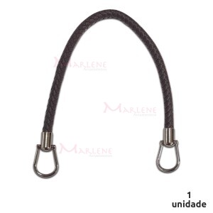 Alça de bolsa trançada corino marrom com porta alça 1122 com 1 unidade