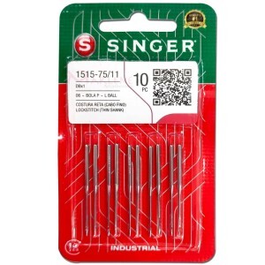  Agulha cabo fino nº11 Singer 1515 para máquina industrial com 10 unidades
