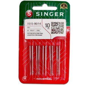 Agulha cabo fino nº14 Singer 1515 para máquina industrial com 10 unidades