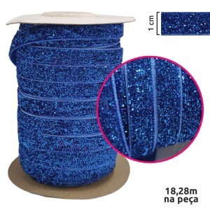 Fita metalizada lurex de 1cm com 18,28m na peça