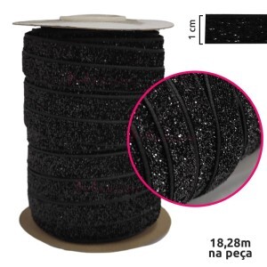 Fita metalizada lurex de 1cm com 18,28m na peça