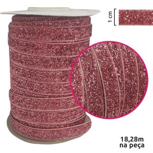 Fita metalizada lurex de 1cm com 18,28m na peça