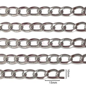 Corrente para bolsa níquel 10x15mm por metro