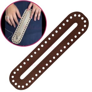  Acessório de corino para zíper em bolsa de crochê com 25x6cm