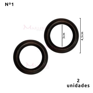 Argola de madeira 30 mm (Tam.1) imbuia com 2 unidades