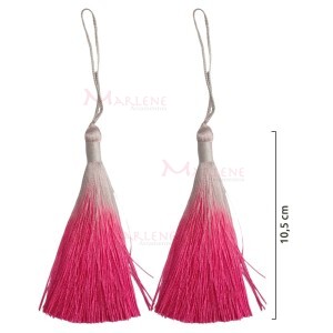 Pingente de seda degradê ou tassel 10,5cm com 2 unidades