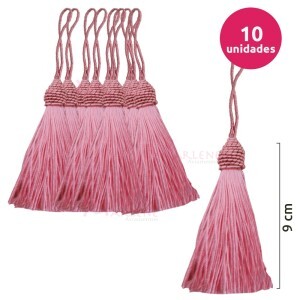 Pingente de seda ou tassel tulipa 9 cm com 10 unidades no pacote