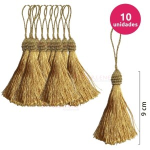 Pingente de seda ou tassel tulipa 9 cm com 10 unidades no pacote