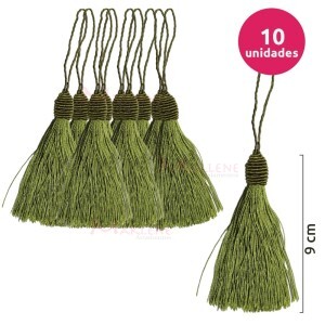 Pingente de seda ou tassel tulipa 9 cm com 10 unidades no pacote