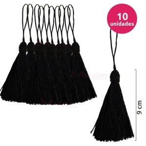Pingente de seda ou tassel tulipa 9 cm com 10 unidades no pacote