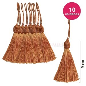 Pingente de seda ou tassel tulipa 9 cm com 10 unidades no pacote