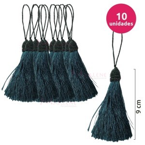 Pingente de seda ou tassel tulipa 9 cm com 10 unidades no pacote
